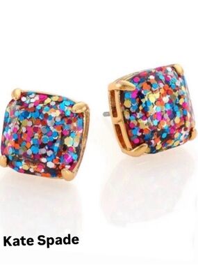 kate spade Gold-Tone Multicolor Confetti Square Stud Earrings